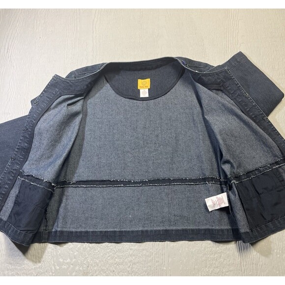 Ruby Rd. Blue Denim Jeans Jacket Size 10 Women's Cotton Long Sleeve Rhinestones - Picture 3 of 16